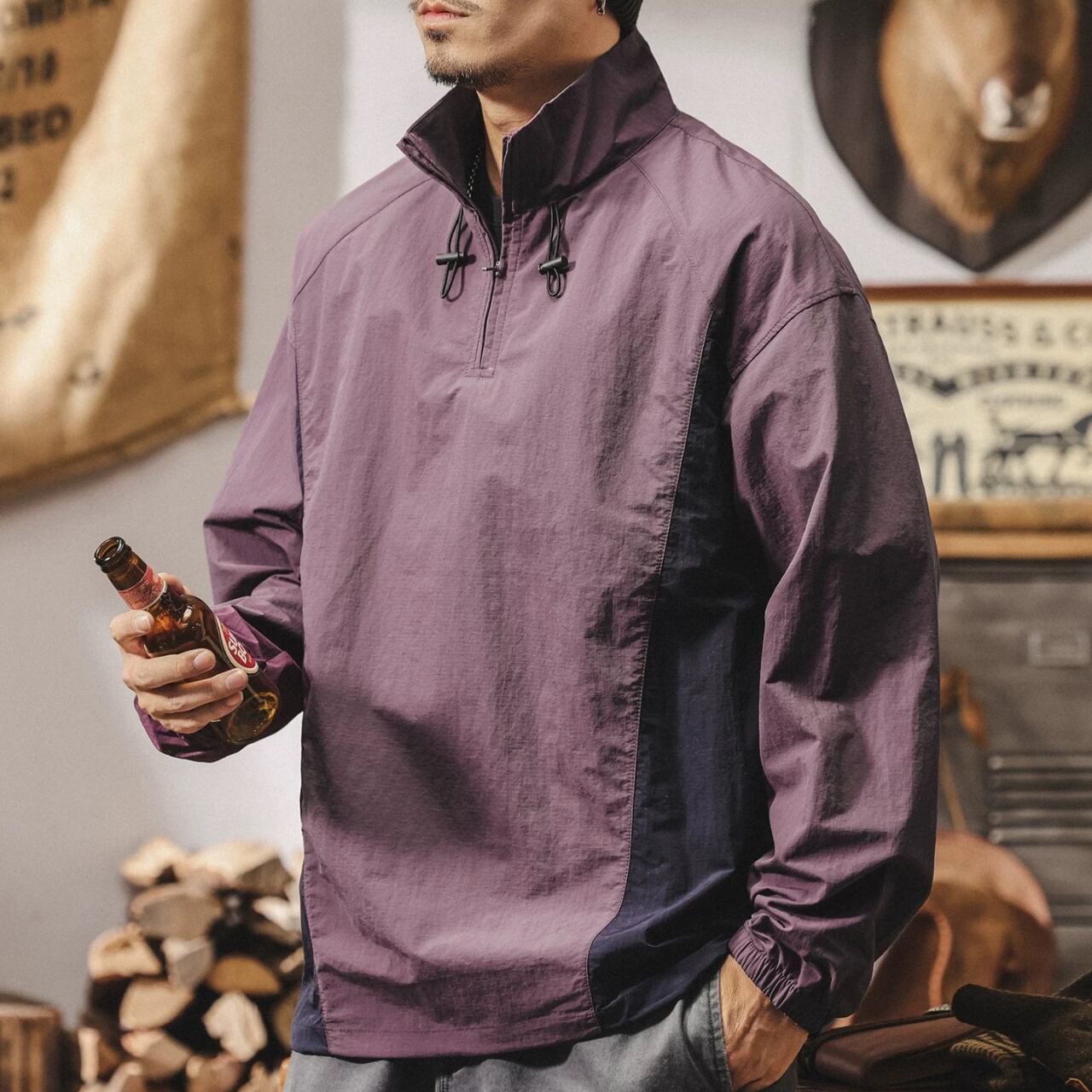 ハーフジップ ライトアウター プルオーバー 00582