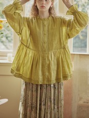 Olivier Pintuck Peplum Lace Blouse F0691