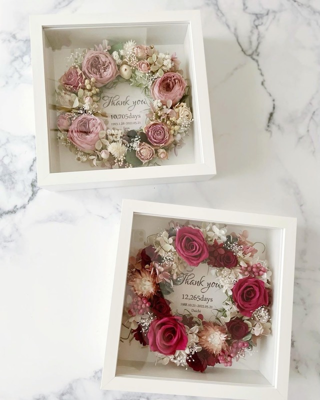 【文字入れ】ローズのプレミアムフォトフレームリース