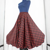 【美品 社交ダンス衣装】スカート レッスンウェア 練習着 ICHIOKU イチオク 黒 赤 ブラック レッド 水玉 ドット 派手 かわいい