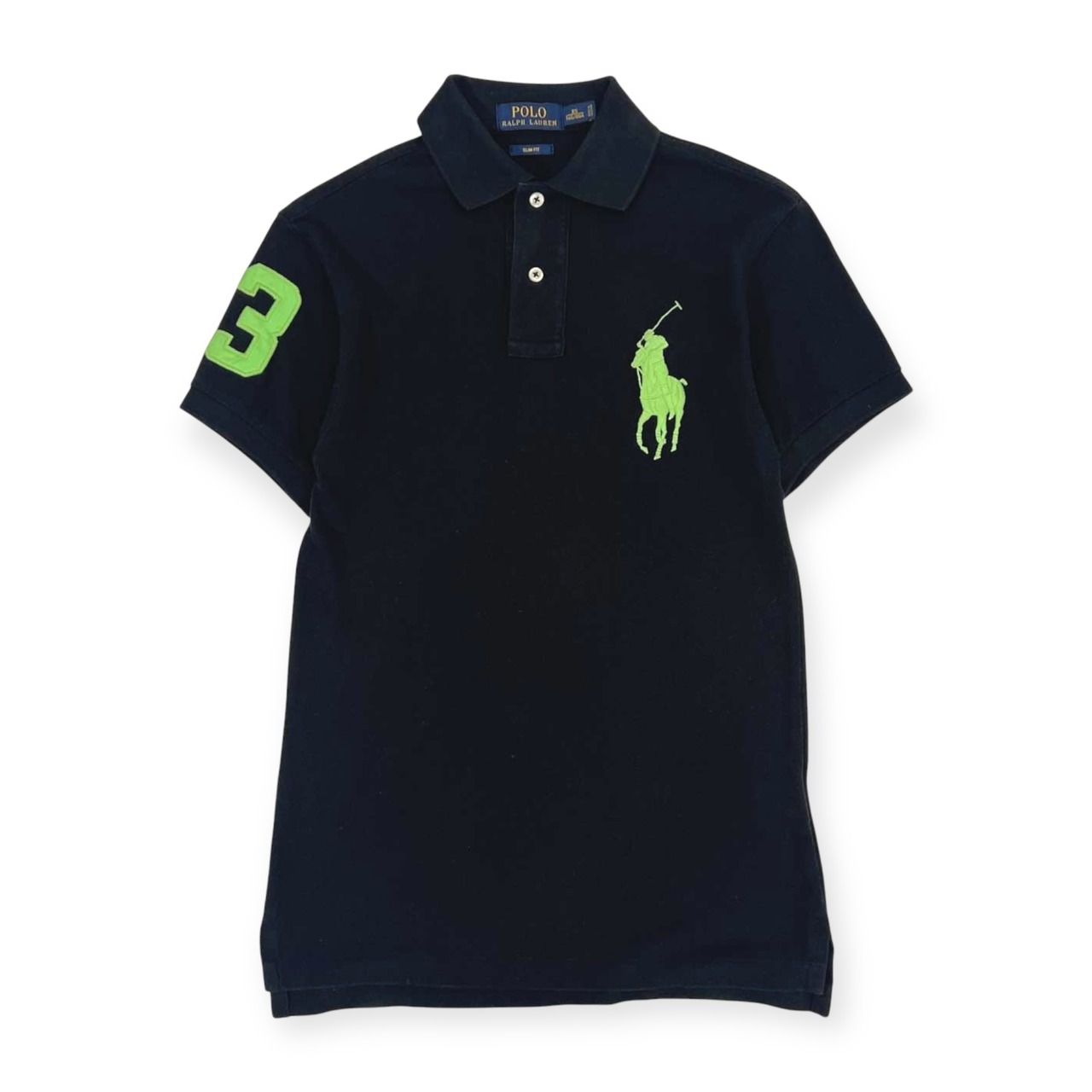 POLO RALPH LAUREN ポロラルフローレン BIGポニー 鹿の子 半袖 ポロシャツ XS /黒 ブラック/メンズ