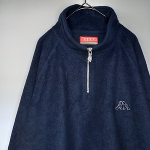 90s　カッパ　ハーフジップ　フリース　プルオーバー　アノラック　刺繍　裏起毛