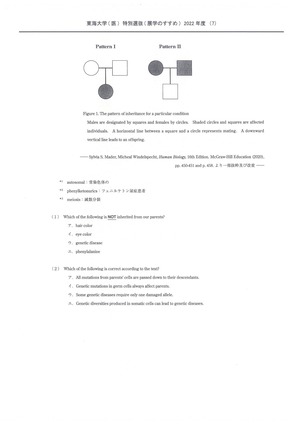 2023年度　私立医学部入試問題と解答　東海大学特別選抜試験（展学の勧め）