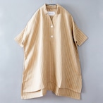 Linen big shirts   kids S(90-100), M(100-115)  /  Beige Stripe