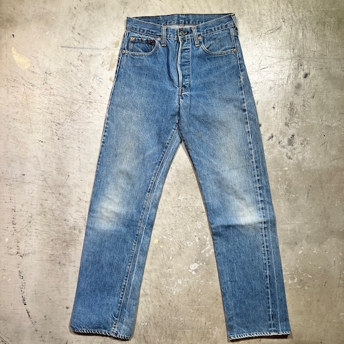 80's Levi's リーバイス 501 66後期 デニムパンツ 赤耳 セルヴィッジ 刻印6 スモールe 赤タブ バックポケットチェーンステッチ 実寸W27 希少 ヴィンテージ BA-2088 RM2507H