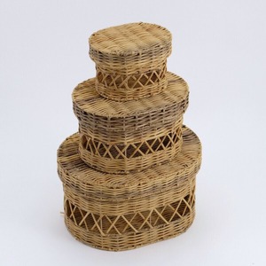 Oval basket with washable lid (Lsize)