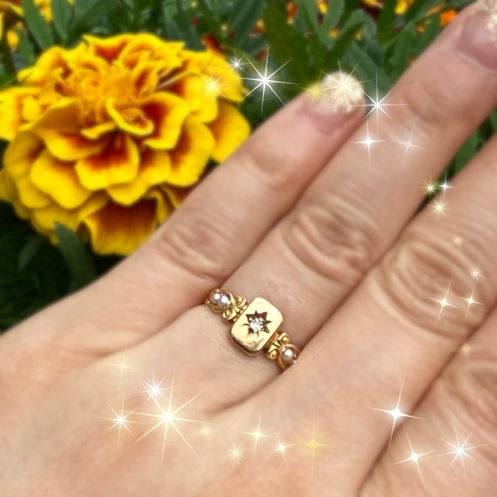 1889年アンティークリングイギリス英国ホールマーク18金リング