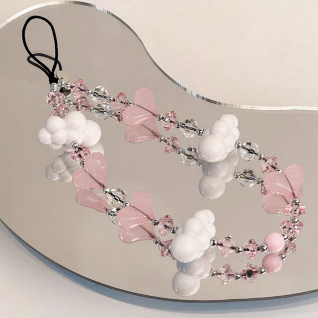 Cloudy Love Pink Phone Charm