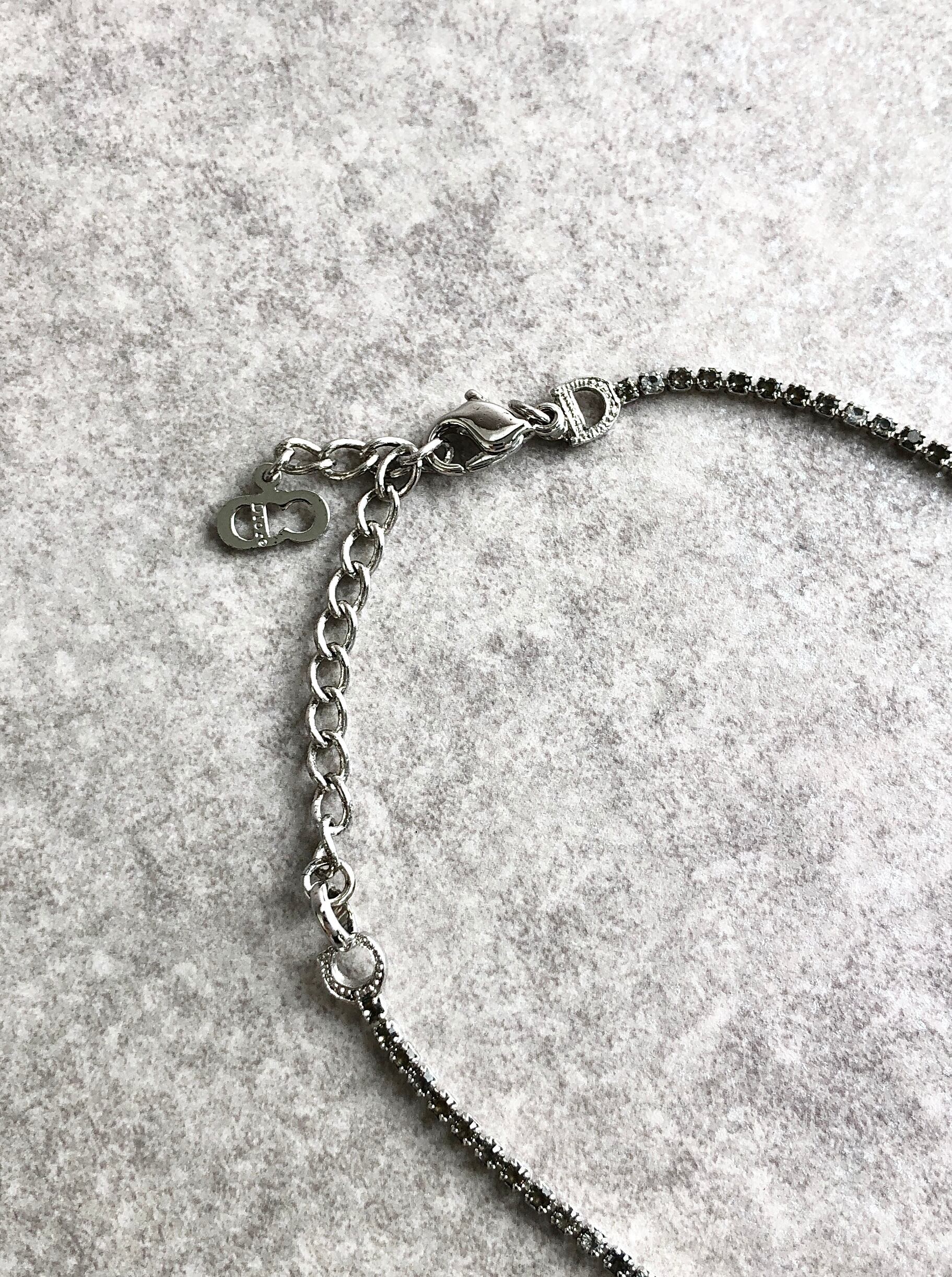 Christian Dior クリスチャン ディオール ネックレス シルバー Dロゴ