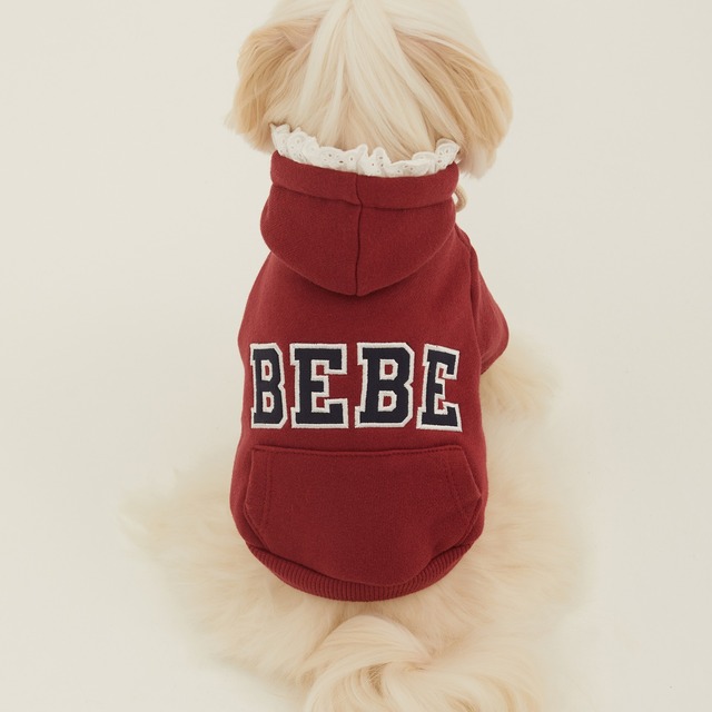 【予約】[thesallyslaw] Bebe frill hoodie (Burgundy)