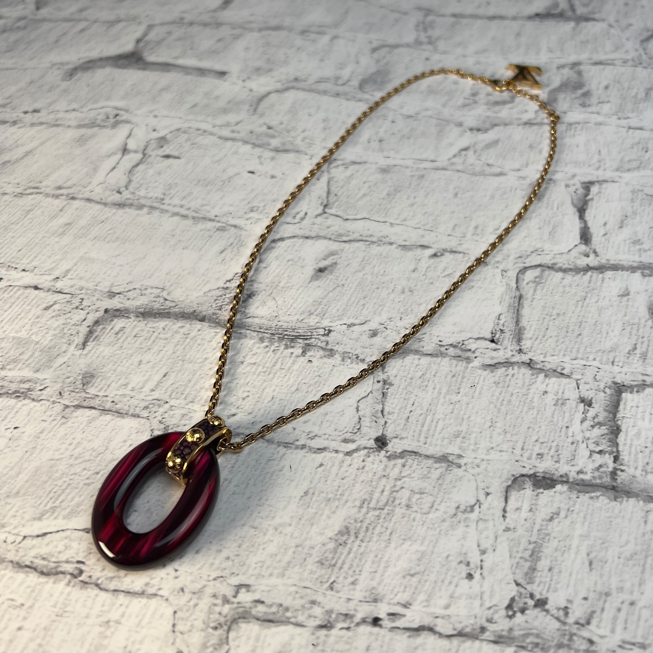 【最終処分SALE】LOUIS VUITTON ルイヴィトン  パンダンティフ・ギミアクルー  ネックレス パープル A-10248