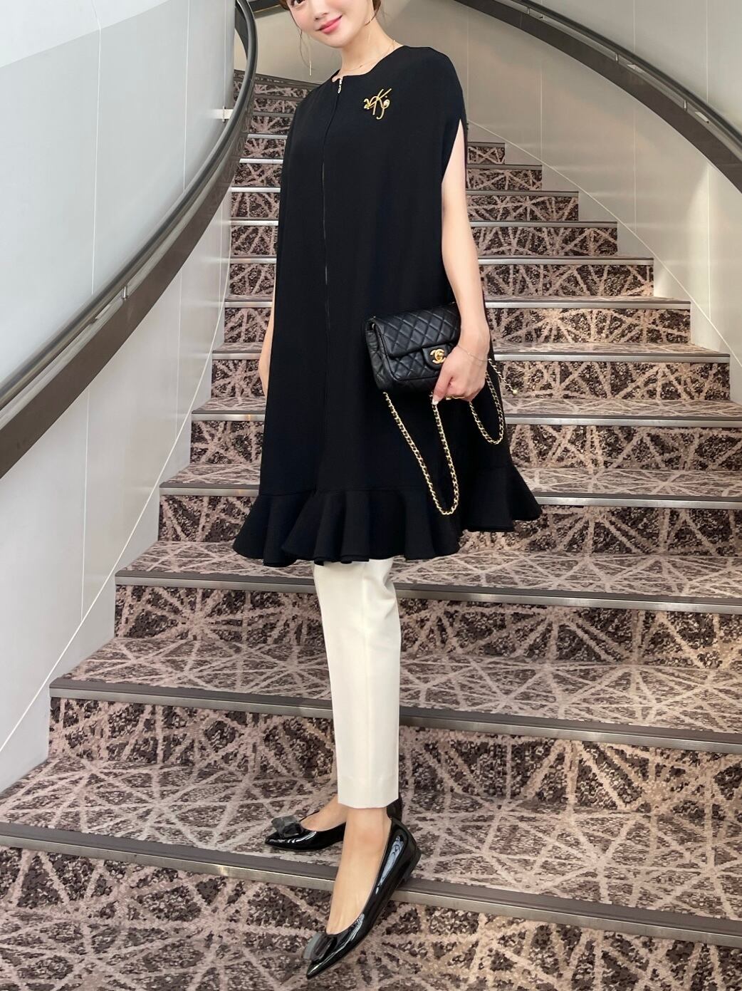 ライトブラウン/ブラック hyeonヘヨン tsubomi gilet / black ジレ