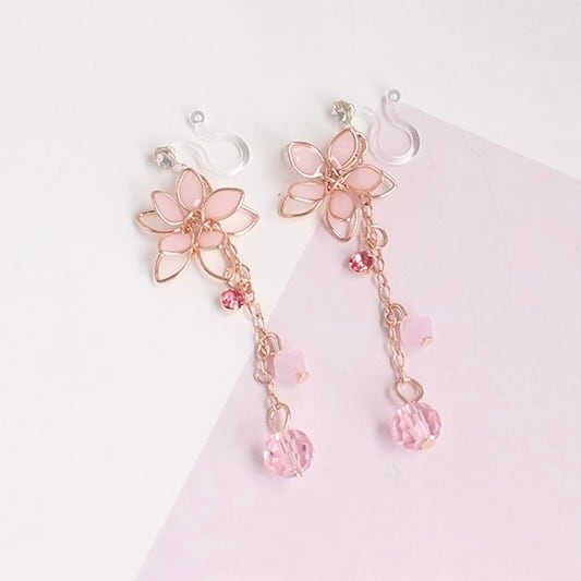 SAKURAモチーフピアス/イヤリング＊1R354 | cherie ange