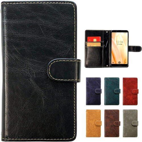 Xperia 10 Ⅵ SO-52E SOG14 A402SO XQ-ES44 専用 ケース カバー 手帳 大人のヴィンテージ手帳型 SO-52Eケース SO-52Eカバー SOG14ケース SOG14カバー so52e エクスペリア10Ⅵ PUレザー スマホケース スマホカバー 手帳型ケース 手帳型カバー ブラック 2575