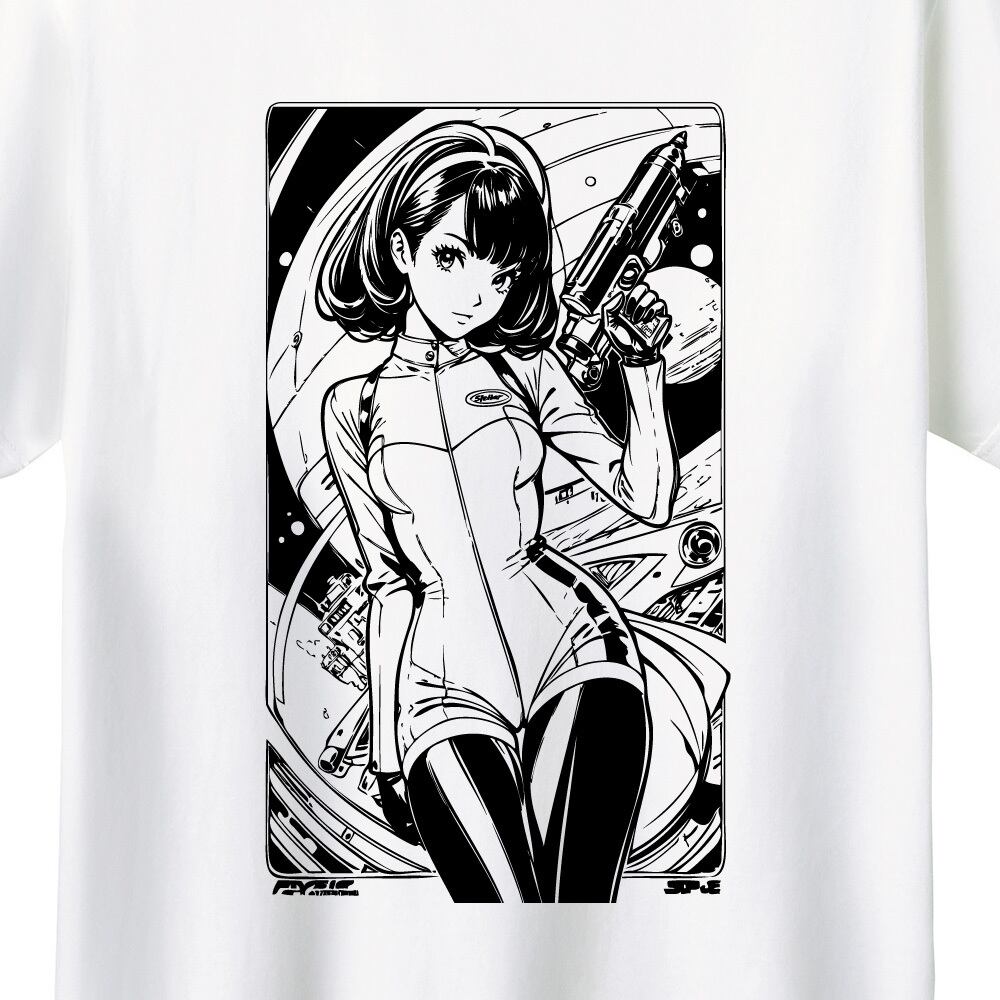 全5色】レトロアニメ Tシャツ 80s 90s SF アニメ風 ポスター プリントT