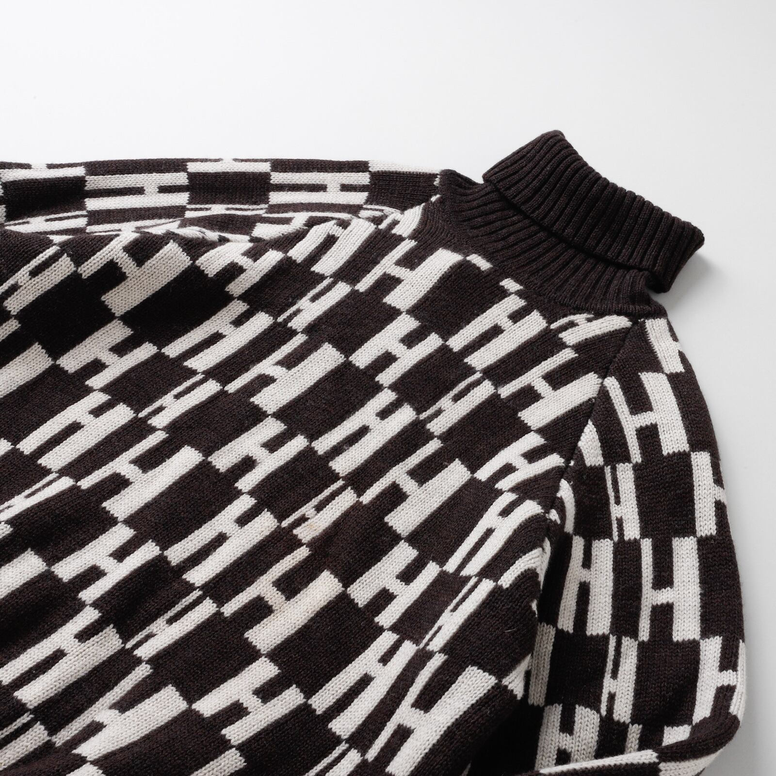 極美品】Hermes wool Knit turtleneck sweater made in Italy big size