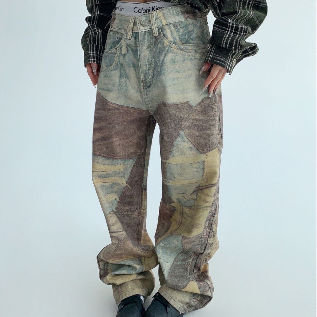 ヴィンテージパッチワークワイドデニム R00891