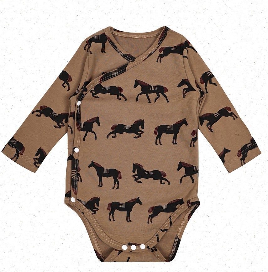 【予約】ponies long sleeves rompers(side open)