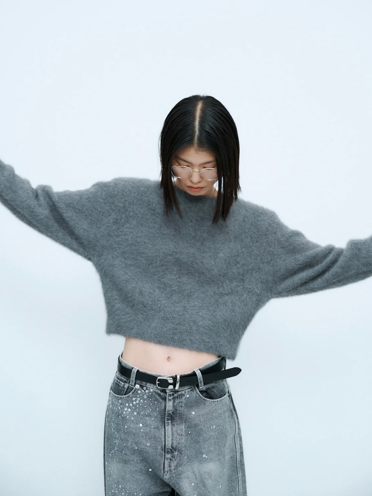THINGS THAT MATTER　シングスザットマター  / 2WAY CROPPED FOX KNIT CARDIGAN - 8