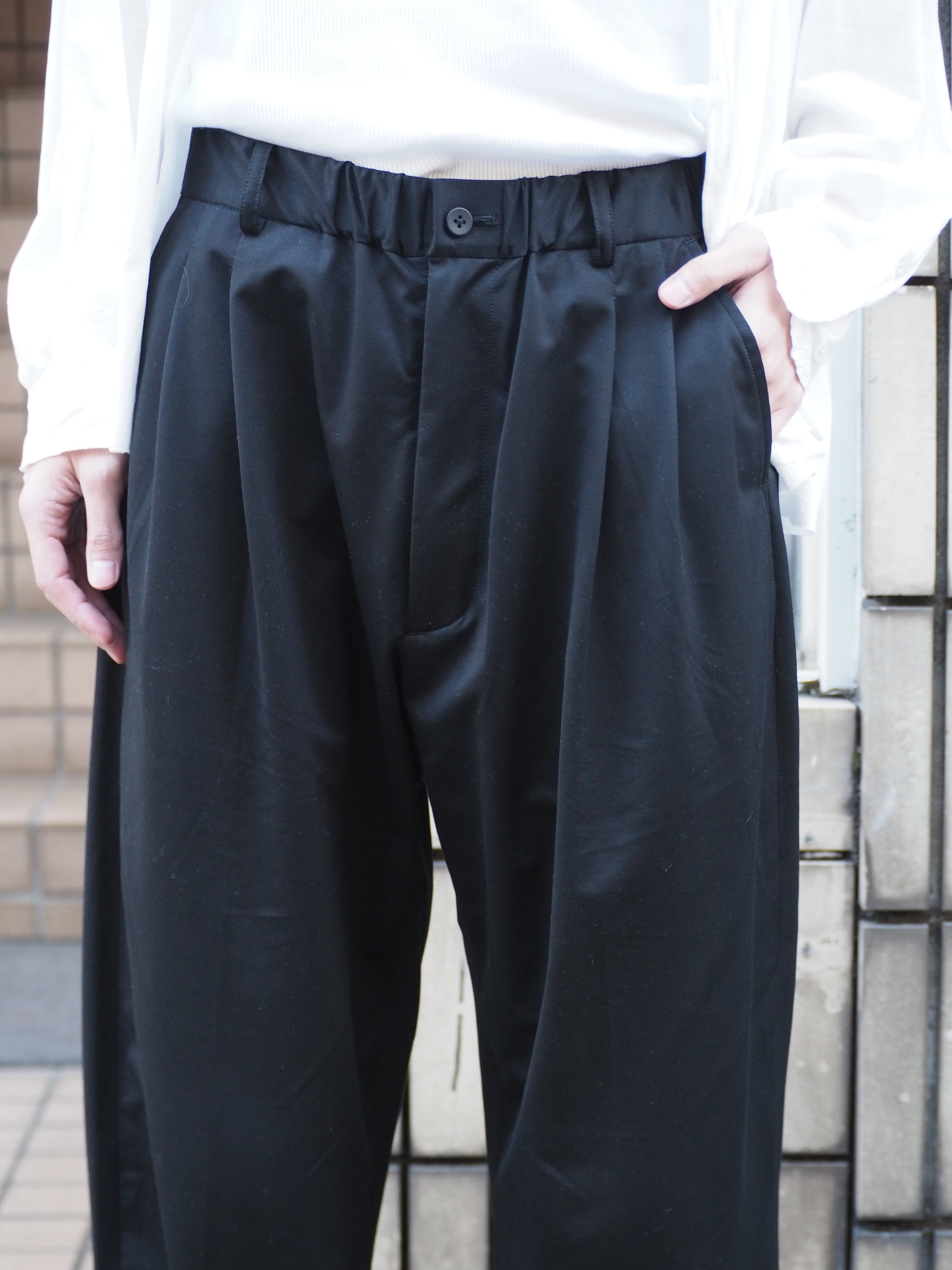 LAST1】KANEMASA PHIL. 46G Tuck Easy Pants(BLACK) | novastore