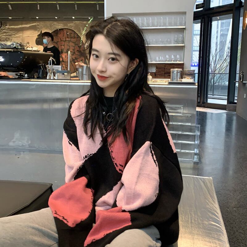 スタンダードカラーセーター レディーススプリングルーズコート レトロ 春物 スーパーモール82479760478