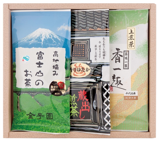 味くらべセット（富士山茶・蔵出し煎茶・上煎茶）各100g平袋入り