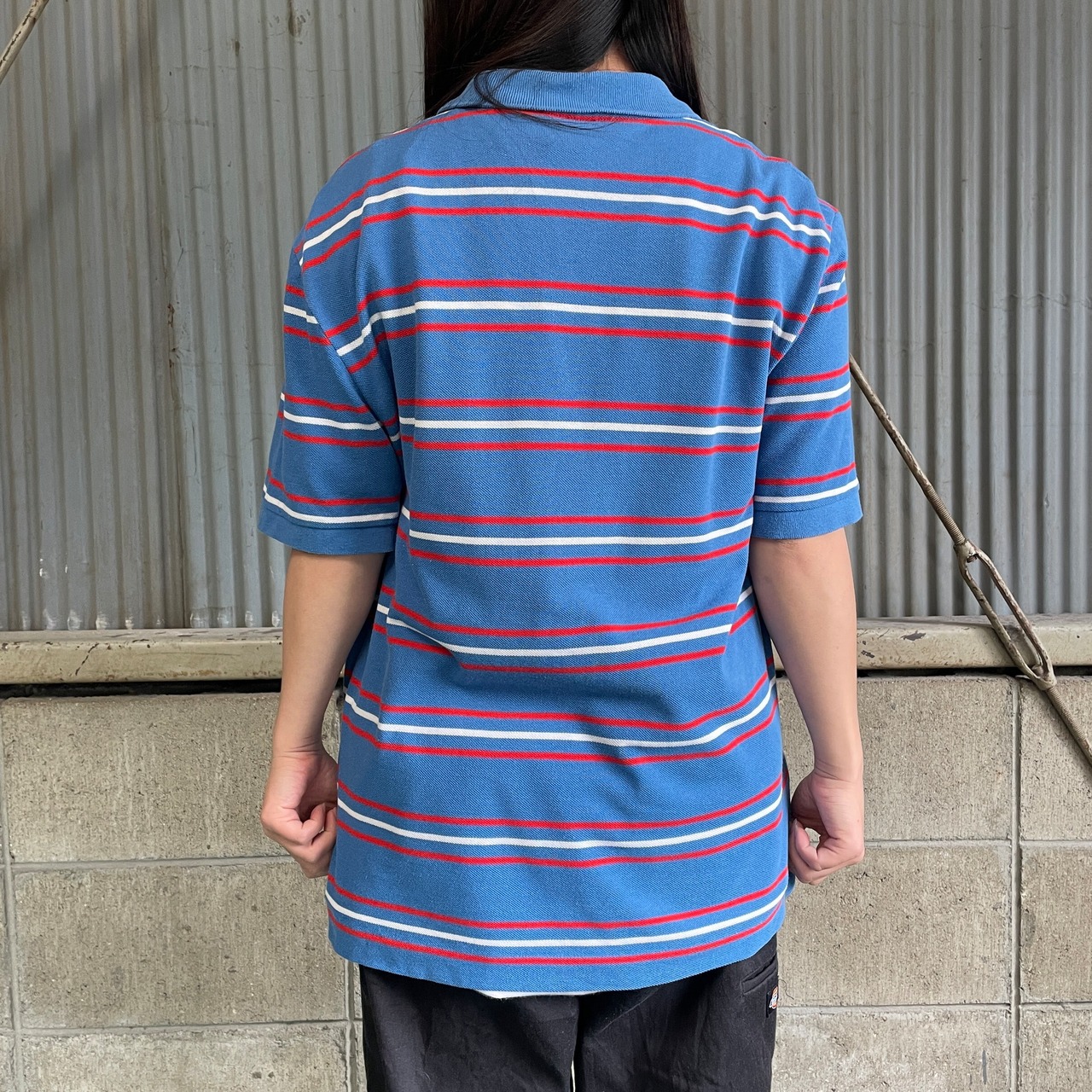 LACOSTE フレンチラコステ 鹿の子 ポロシャツ メンズL相当 古着 ワン 