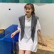✞ スリムラウンドネックスタンダードネイビーTシャツ レトロ ✞ゴスロリ SM ミリ 甘ロリ クラロリ 和ロリ エレガント 黒ロリ 姫ロリ 華ロリ BB-BB7294527