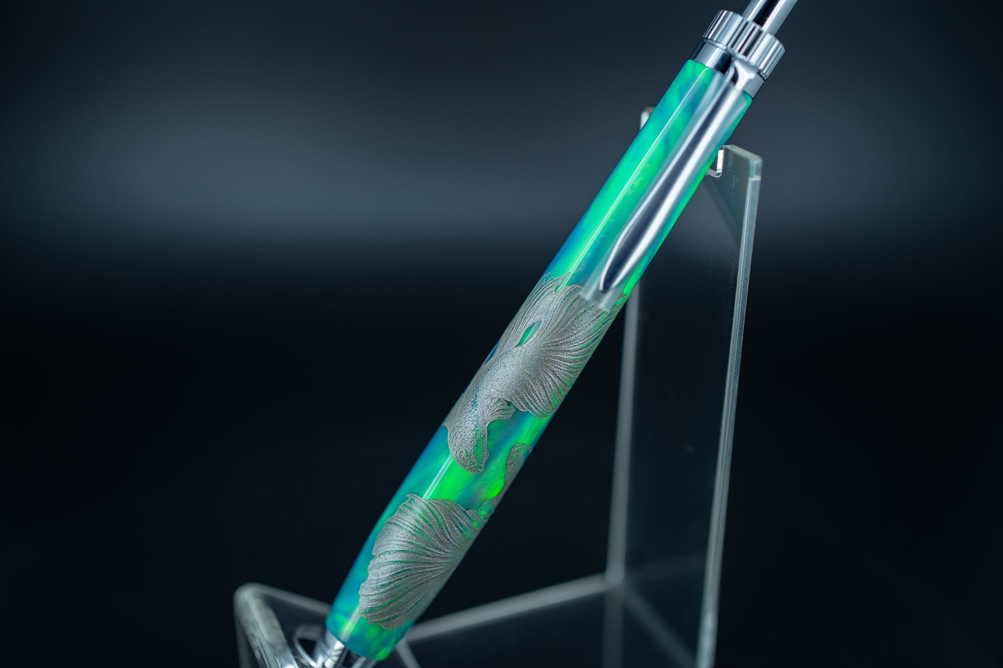 金杢犀　ハイブリッドオパール　シャープペン 科学技術と芸術の宝石】ハイブリッドオパール 沈金 泡沫 ② silver BP