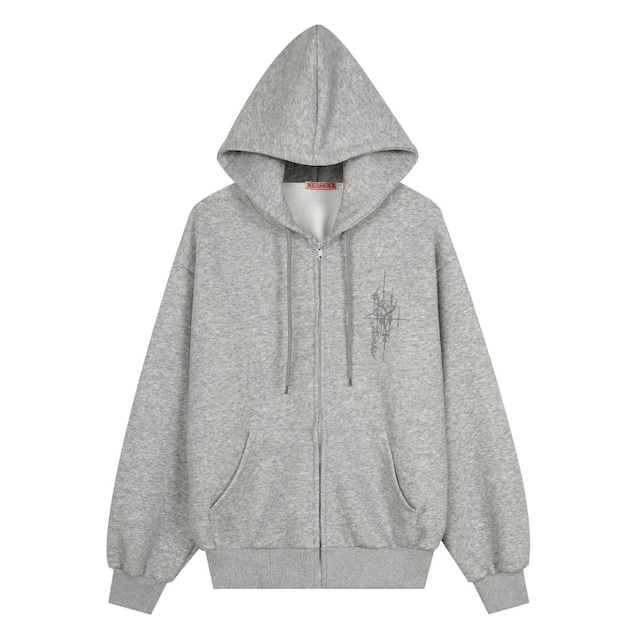 wing-motif sweat zip-up  hoodie　ウイングモチーフスウェットジップアップフーディー　J2129