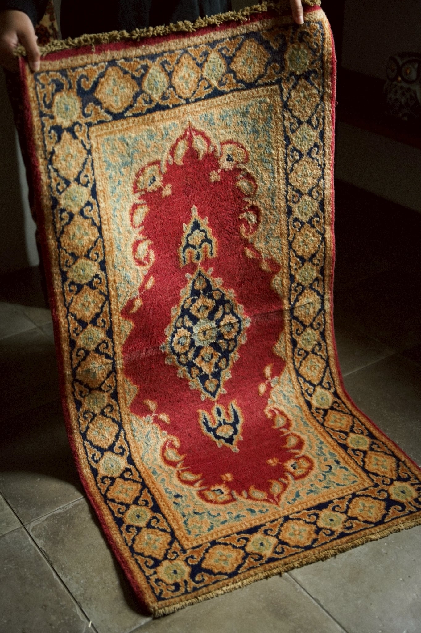 1991-Vintage Persian Kashan rug