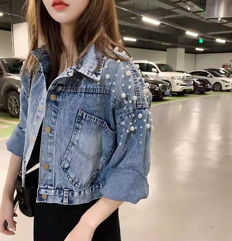 パール デニム ジャケット CINOH デニム パール ジャケット 88000円