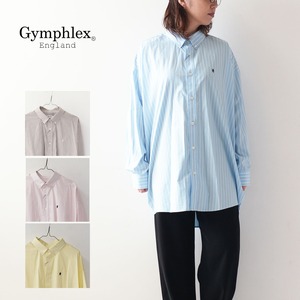 Gymphlex [ジムフレックス] B.D. COLLAR WIDE SHIRT L/S [GY-B0285TTS] B.Dカラーワイドシャツ・長袖シャツ・ストライプシャツ・コットンシャツ・LADY'S [2024SS]