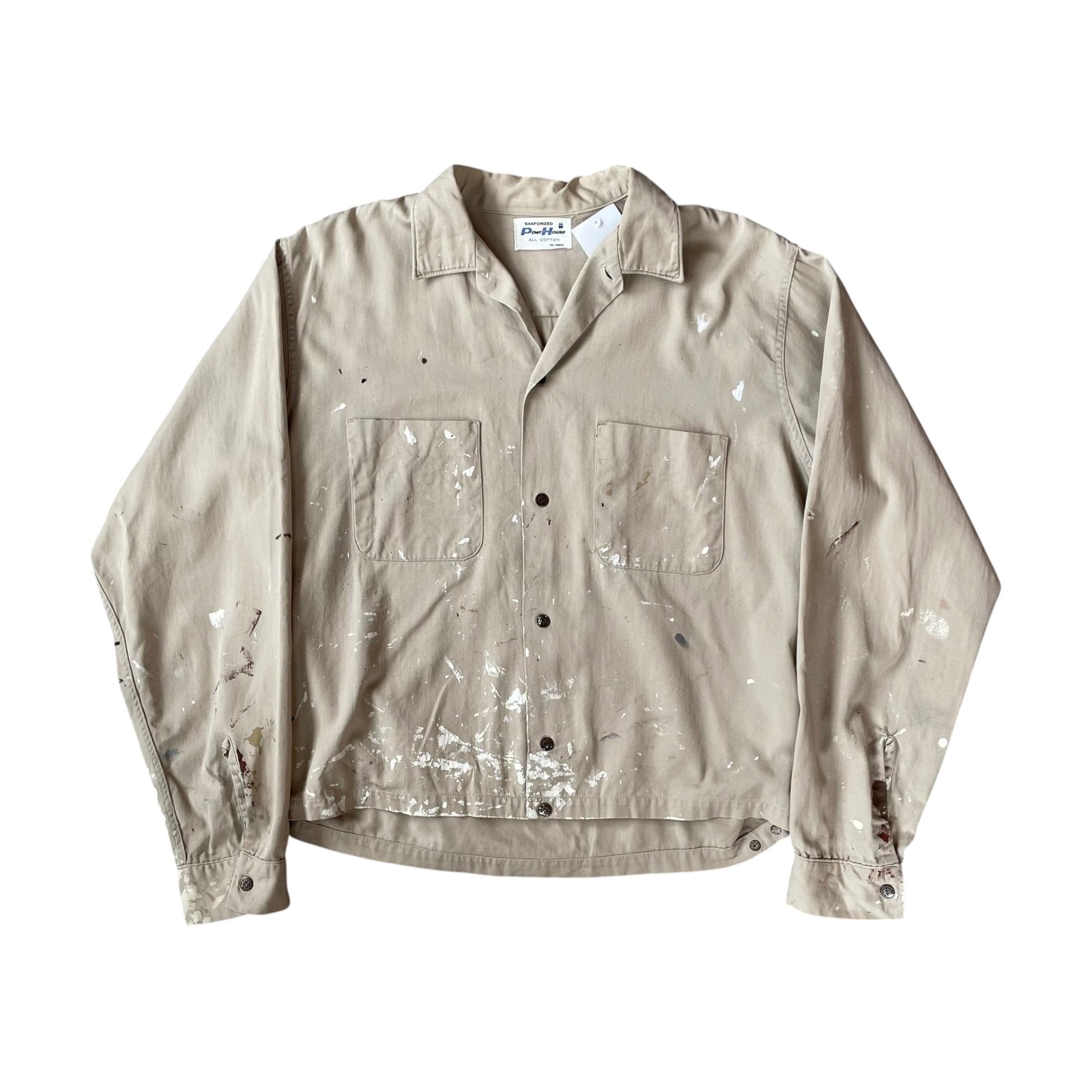 Rare!! 1960s Power House Short Type Snap Work Shirt