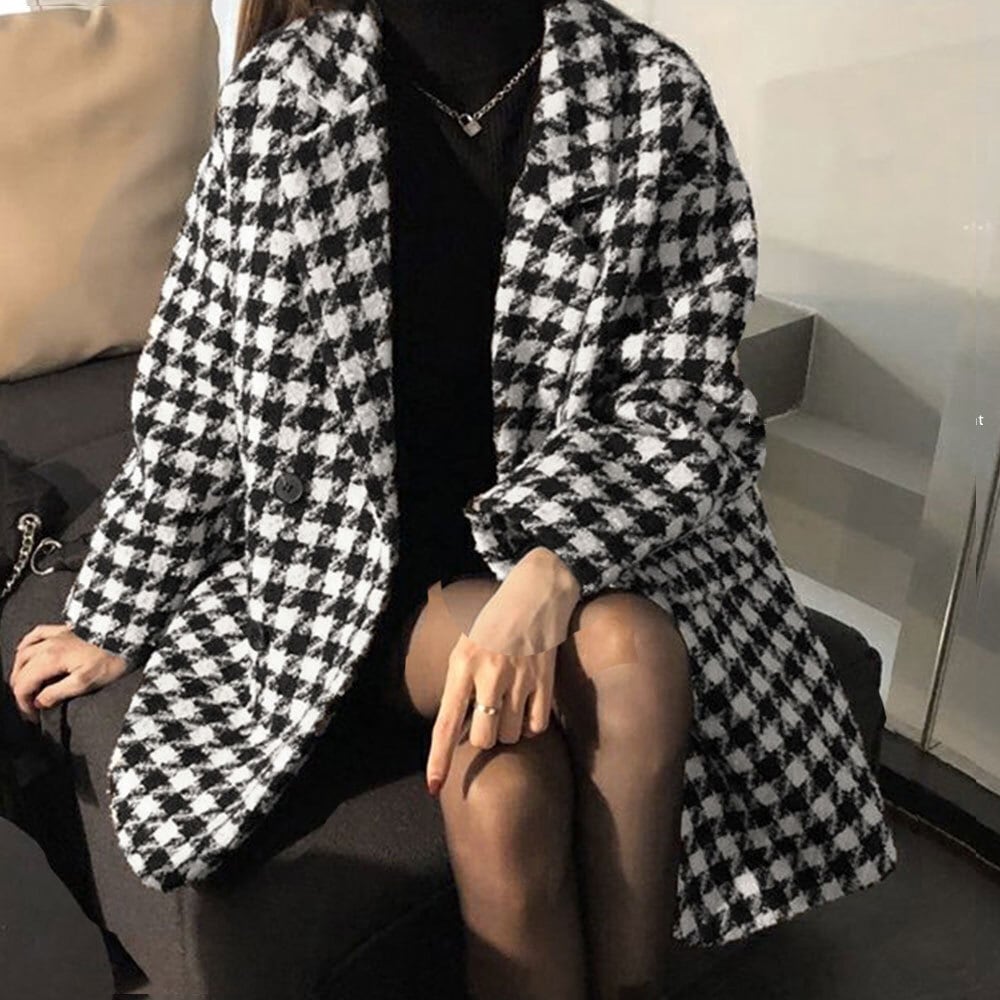 千鳥格子柄 ジャケット レディース 秋冬 韓国 中綿 アウター 通勤 オフィス OL きれいめ おしゃれ 大人 かわいい カジュアル 羽織り 大人可愛い 大人女子