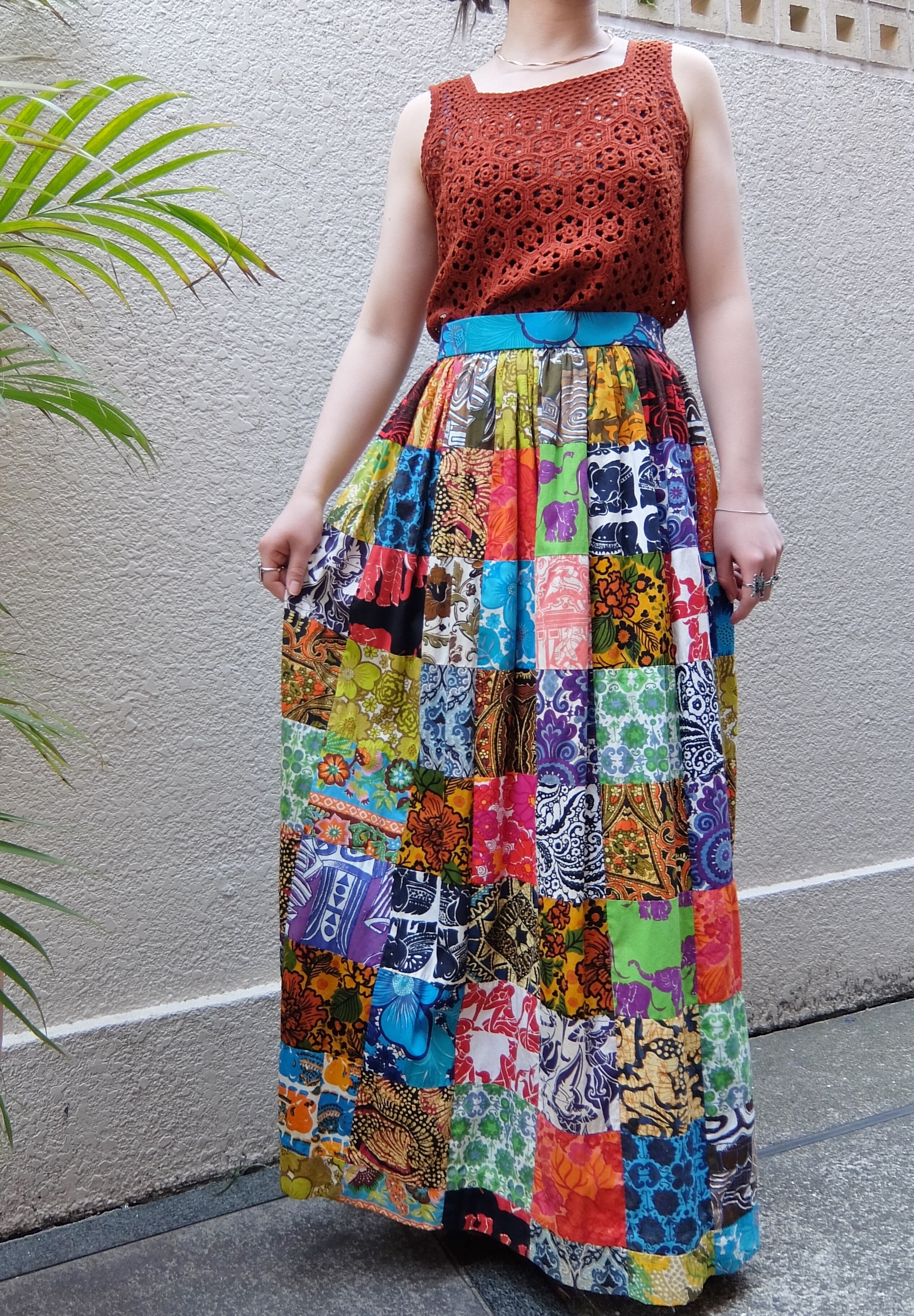 70's patchwork skirt／70年代 パッチワーク スカート | BIG TIME ｜ヴィンテージ 古着 BIGTIME（ビッグタイム）  powered by BASE