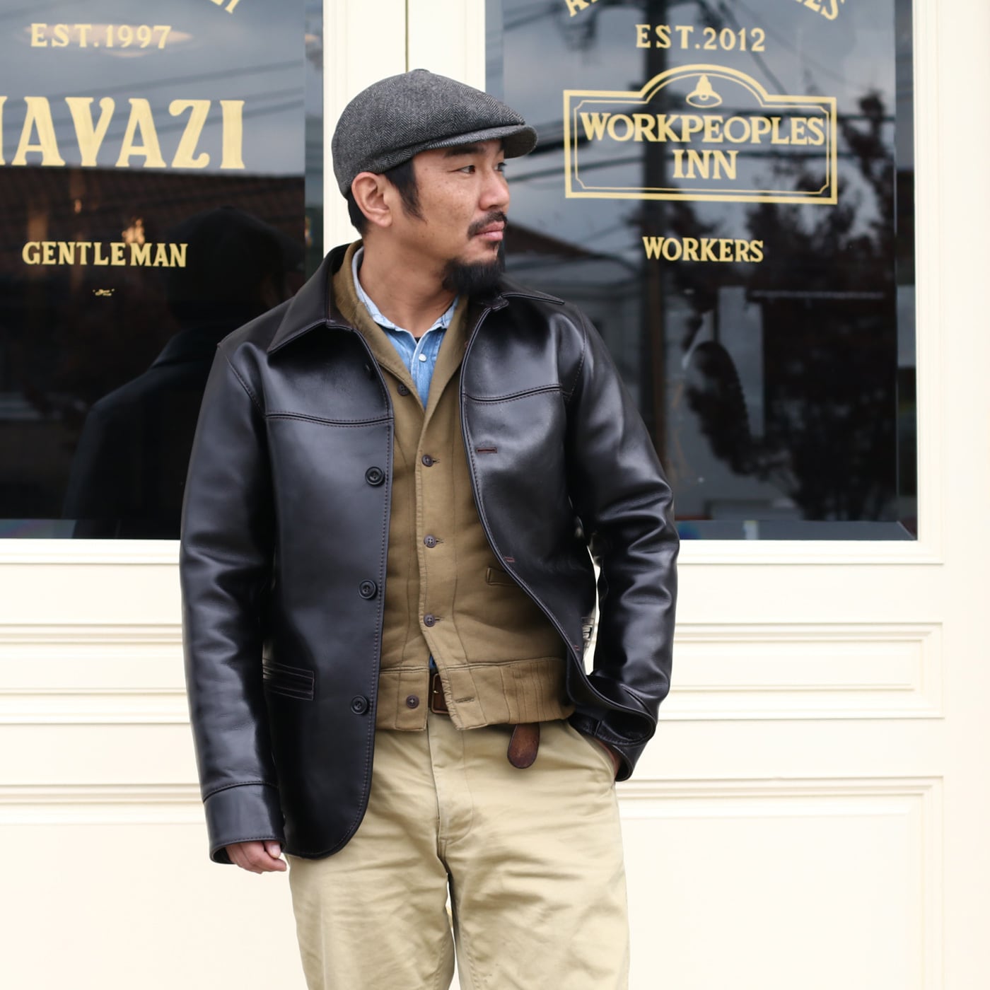 Y'2 LEATHER ワイツーレザー ANILINE STEER ROUNDED HEM CAR COAT