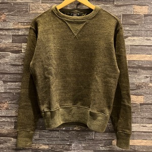 RRL DOUBLE–V COTTON/WOOL SWEATER KHAKI