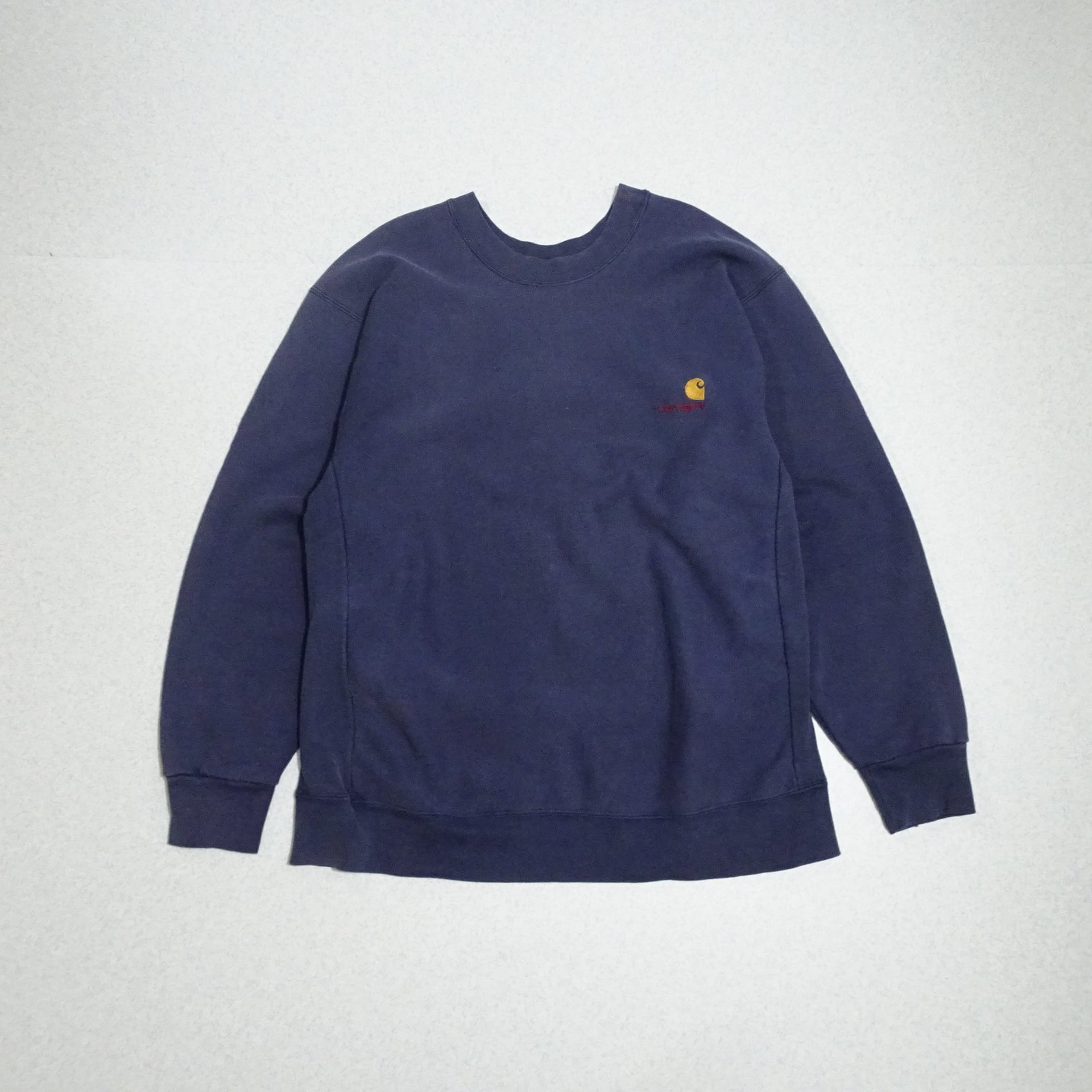 80s- Carhartt カーハート 長袖スウェット 刺繡ロゴ 三角タグ リバース