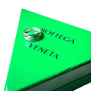 BOTTEGA VENETA green design silver ring