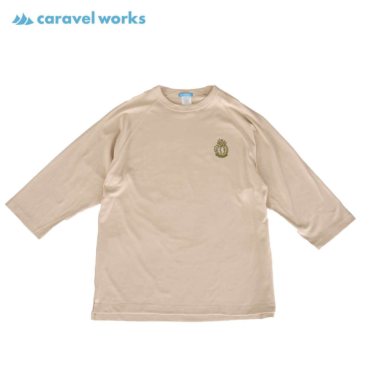 ラグラン7分袖トレーラーティー（ストーン） | キャンプ用品・焚き火