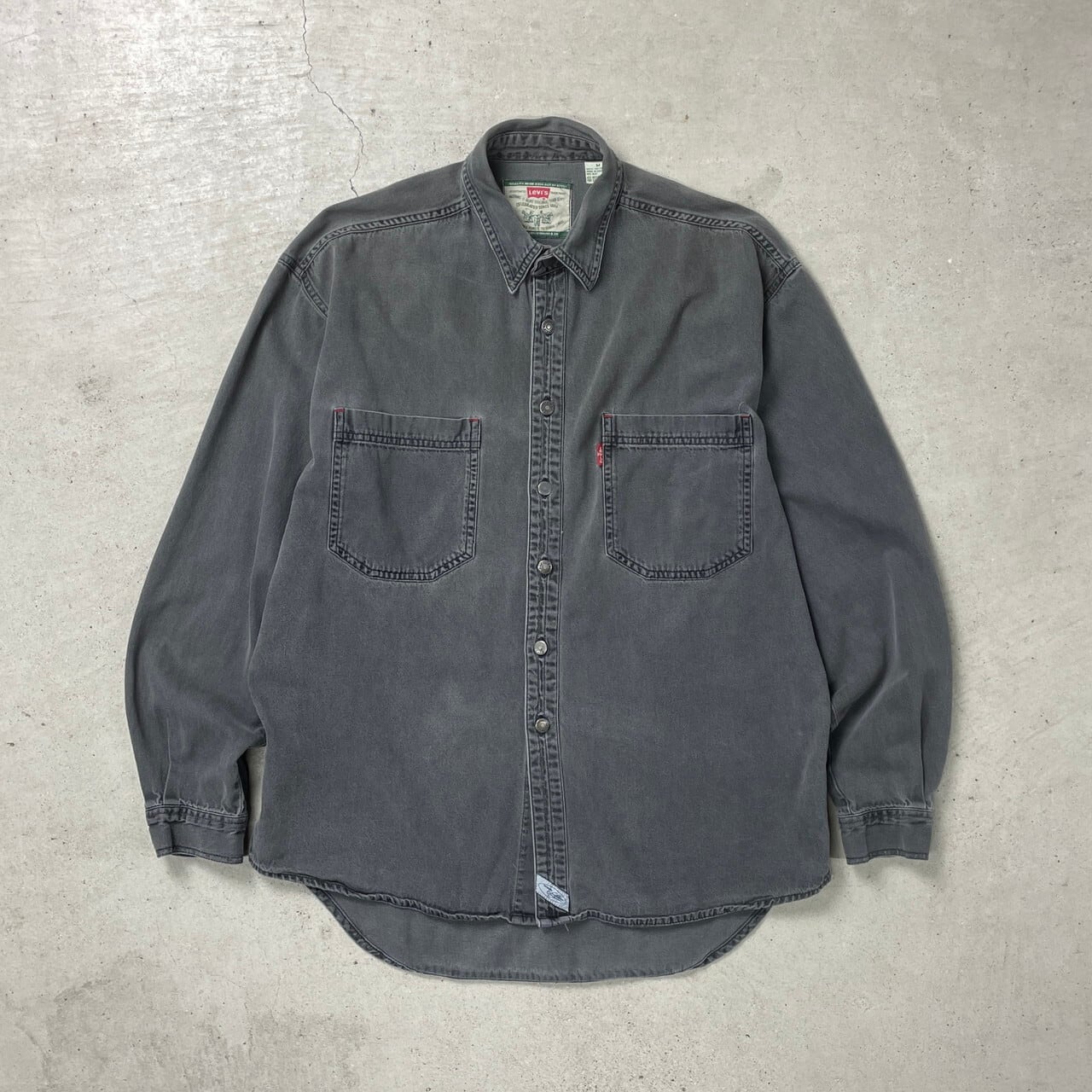 90年代 Levi's リーバイス 長袖 ブラックデニムシャツ メンズL-XL相当