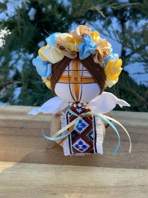 UA.Designer手作りモタンカ 14cm（ウクライナの御守り）スタンド付き