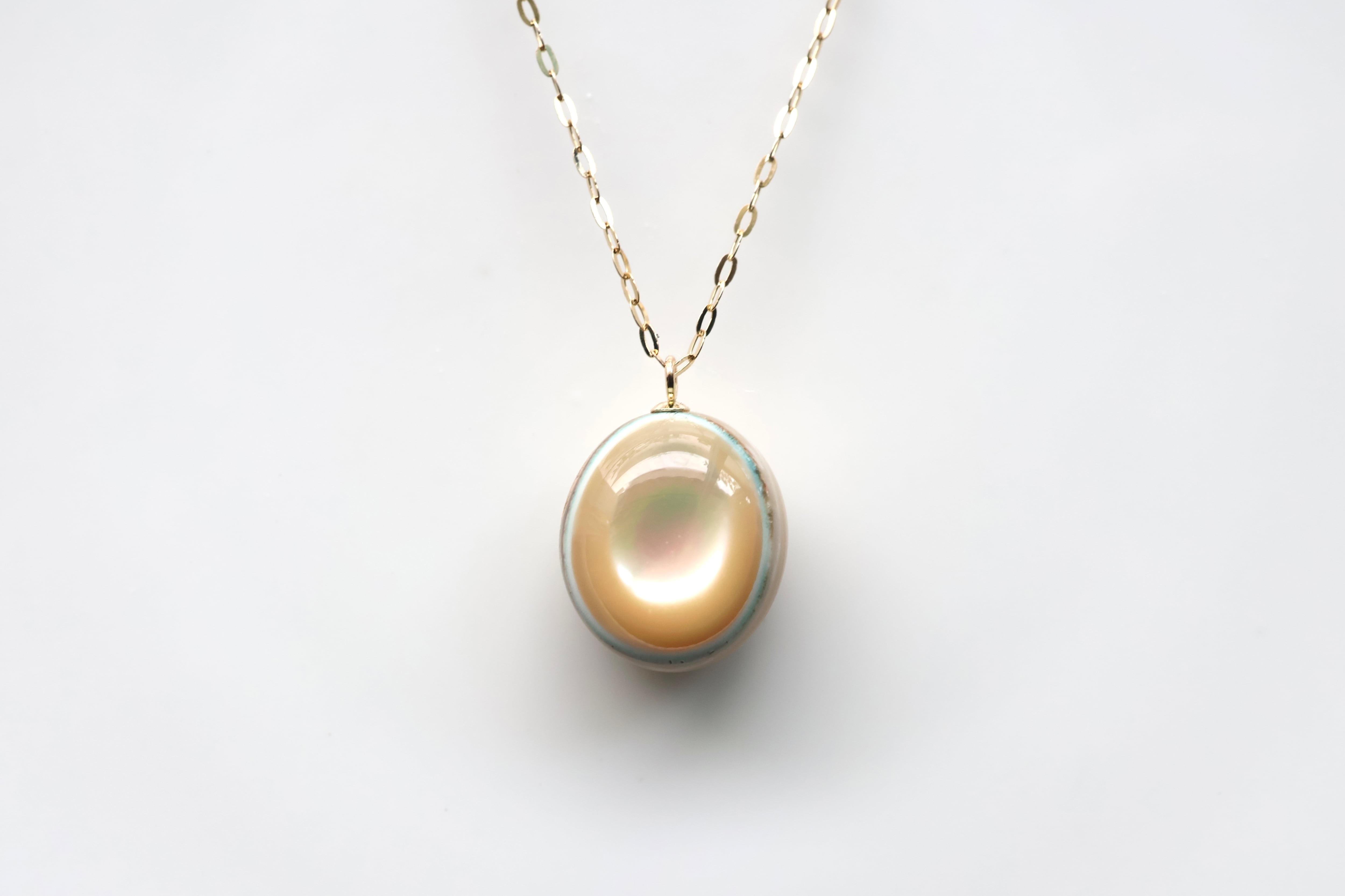 夜光貝ペンダント K10 うみたまご | 石垣島の夜光貝アクセサリーと