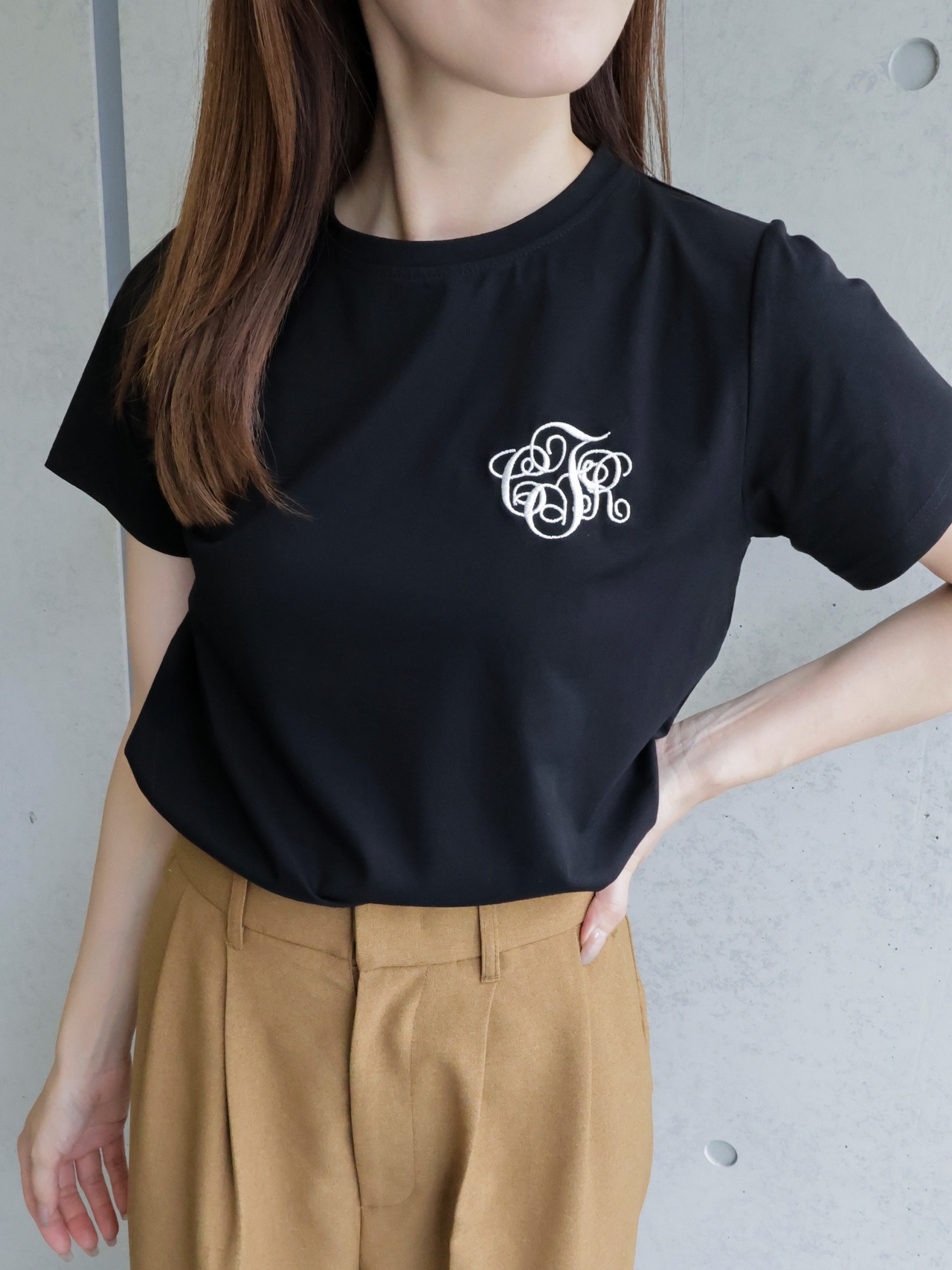 モノグラム刺繍T【90002】