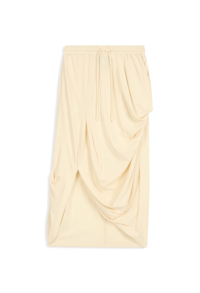 [OPEN YY] DRAPED COTTON SKIRT, LIGHT YELLOW 正規品 韓国ブランド 韓国通販 韓国代行 韓国ファッション オープン ワイワイ 日本 店舗