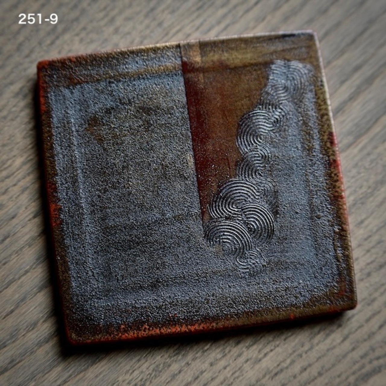 藤野征一郎　菓子皿・コースター ・正方形12cm　箔 (1枚）Seiichiro Fujino – Square Confectionery Plate / Coaster［2104150000229］