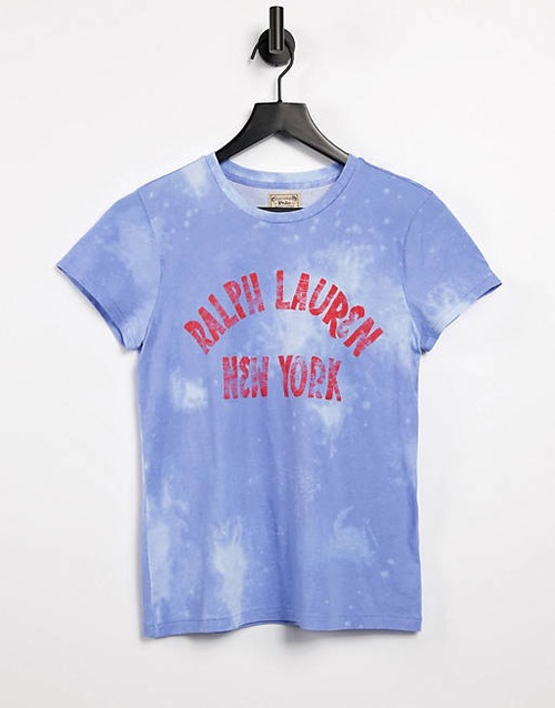 Ralph Lauren　タイダイロゴTシャツ　ブルー
