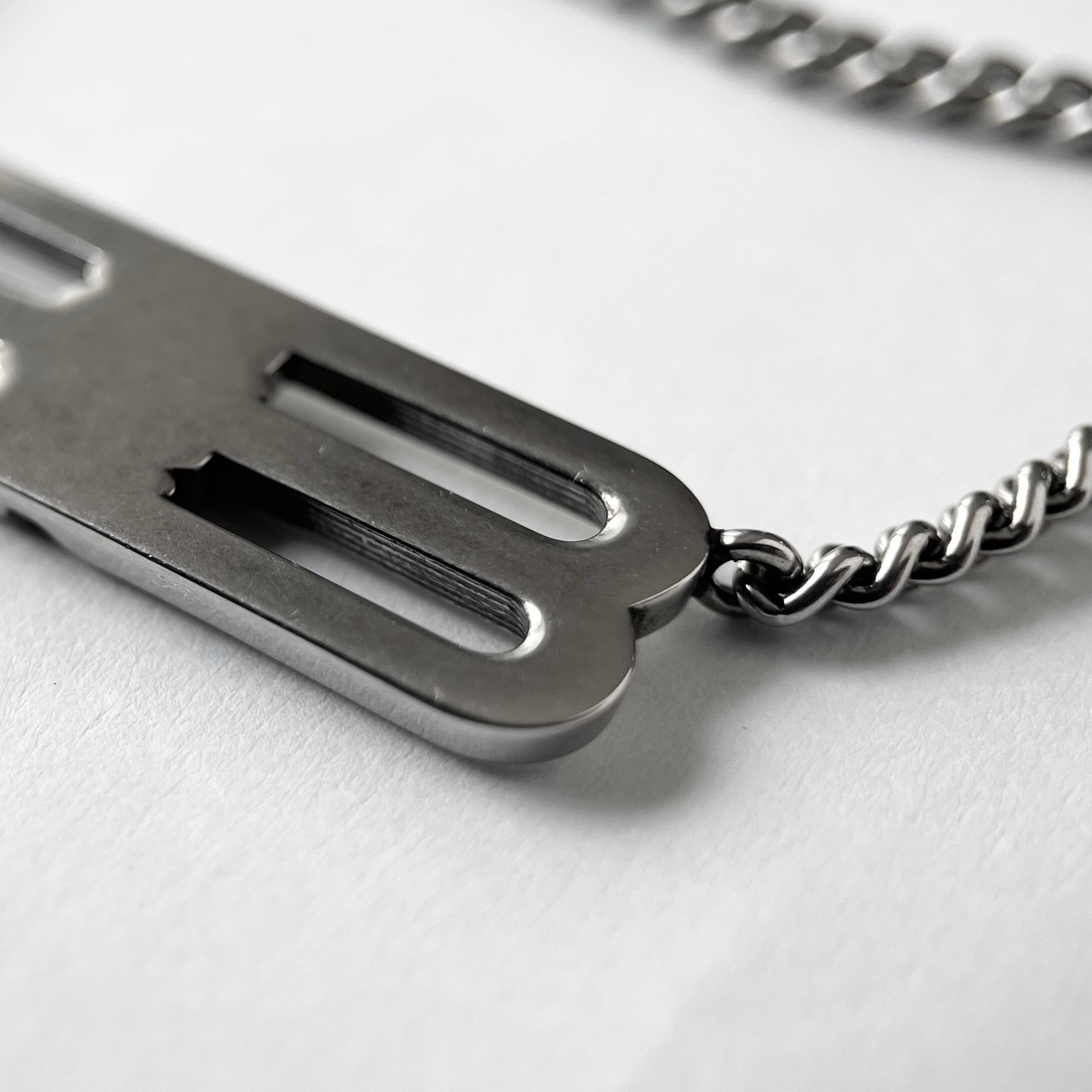 BALENCIAGA BB Icon Necklace Brass Antique Silver | BRAND RESORT