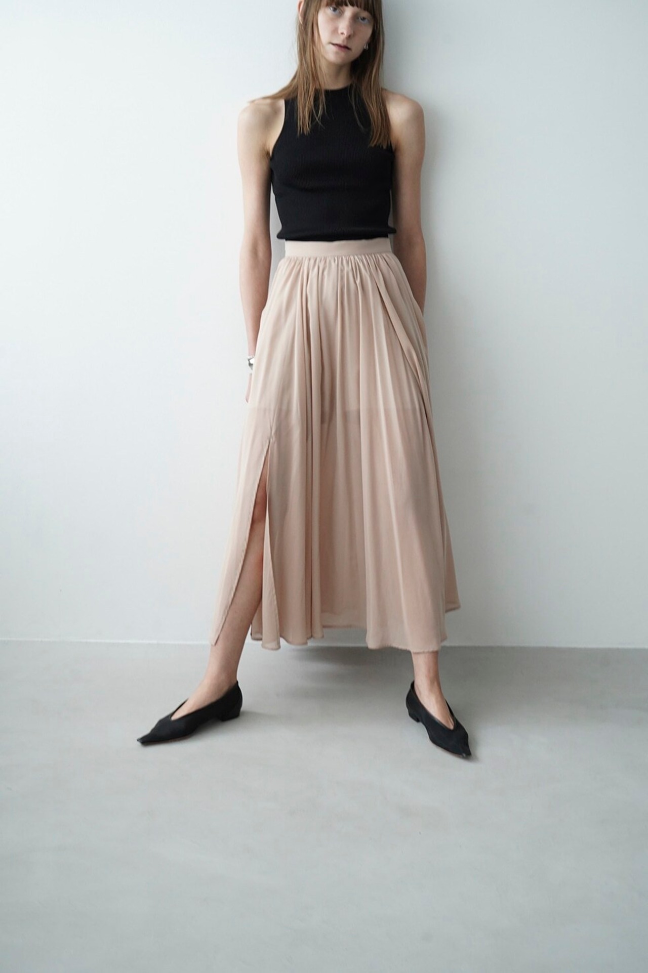 CLANE クラネ　SHEER SLIT SKIRT 3カラー